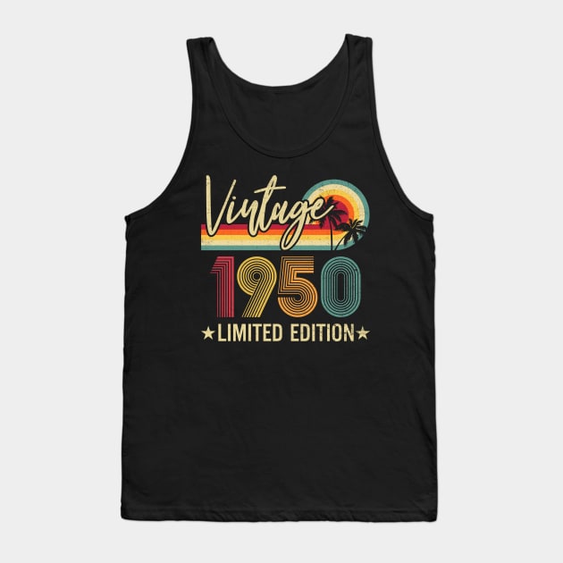 Vintage 1950 Limited Edition Birthday Gift Coconut Tree Tank Top by BennyRossApparel